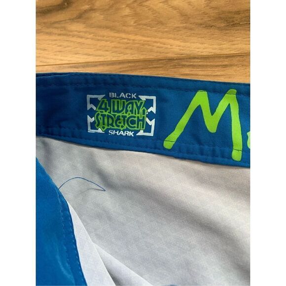 Maui‎ and Sons Men's Blue Green Striped Board Shorts Swim Trunks Size Large - Picture 2 of 9